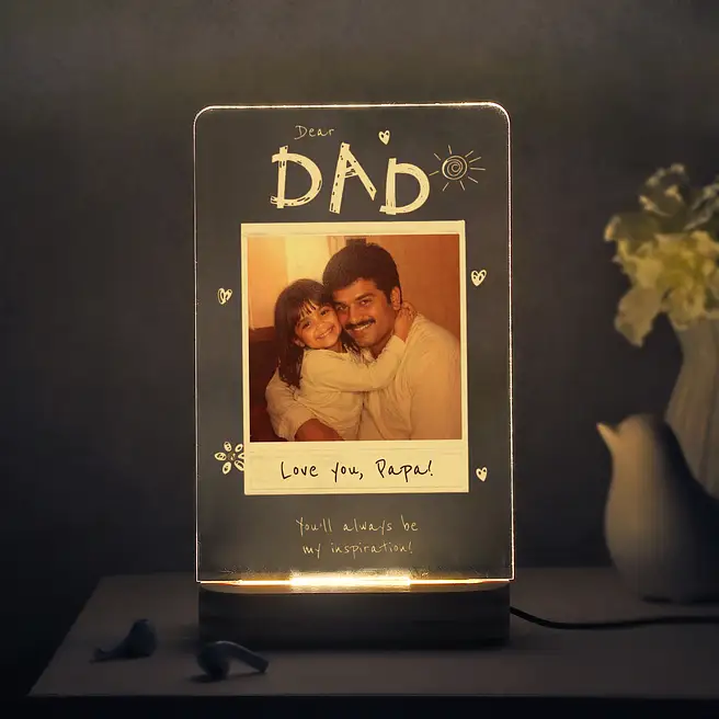 Dear Dad Polaroid Photo LED Lamp